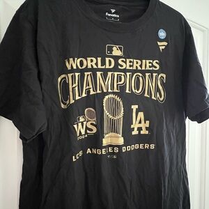 Fanatics Black and Gold World Series Champions Tee LA Dodgers